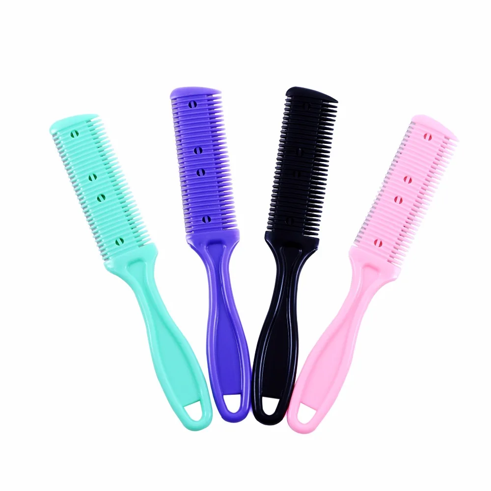 1pc/Lot Wholesale Professional Hairdressing Thinning Trimmer Colorful Hair Razor Comb Scisso