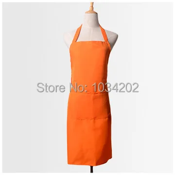 100Pcs / lot Unisex Restaurant Home Kitchen Cooking Store Craft Work Solid Color Apron With Pockets Waiter Bibs