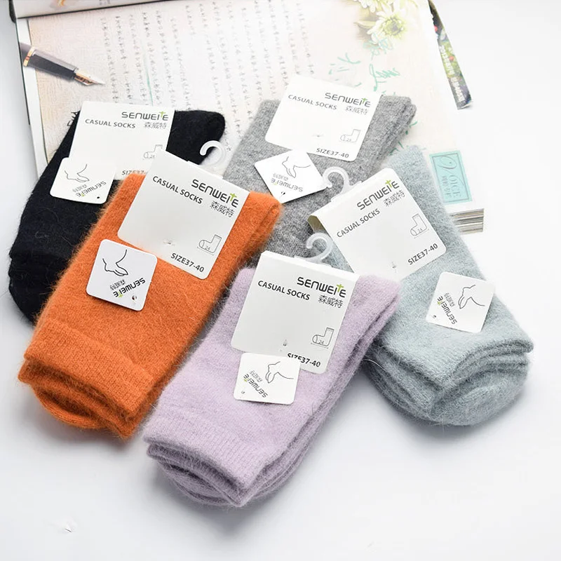 High Quality Brand Thick Angola Rabbit&Merino Wool Socks Women Winter Socks Warm Female Socks Big Size