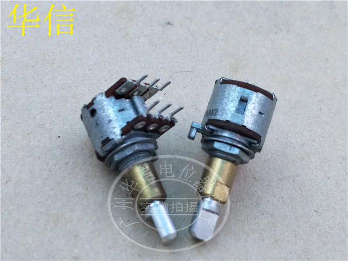 Original new 100% 50KAx2 RK161222007F 16 type double tone duplex potentiometer A50K axis 25MMF (SWITCH)