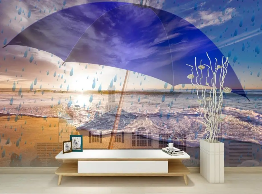 

Custom Brick Wallpaper 3D umbrella Creative Mural Wallpaper For The Hotel Office Living Room Bedroom Papel De Parede 3D