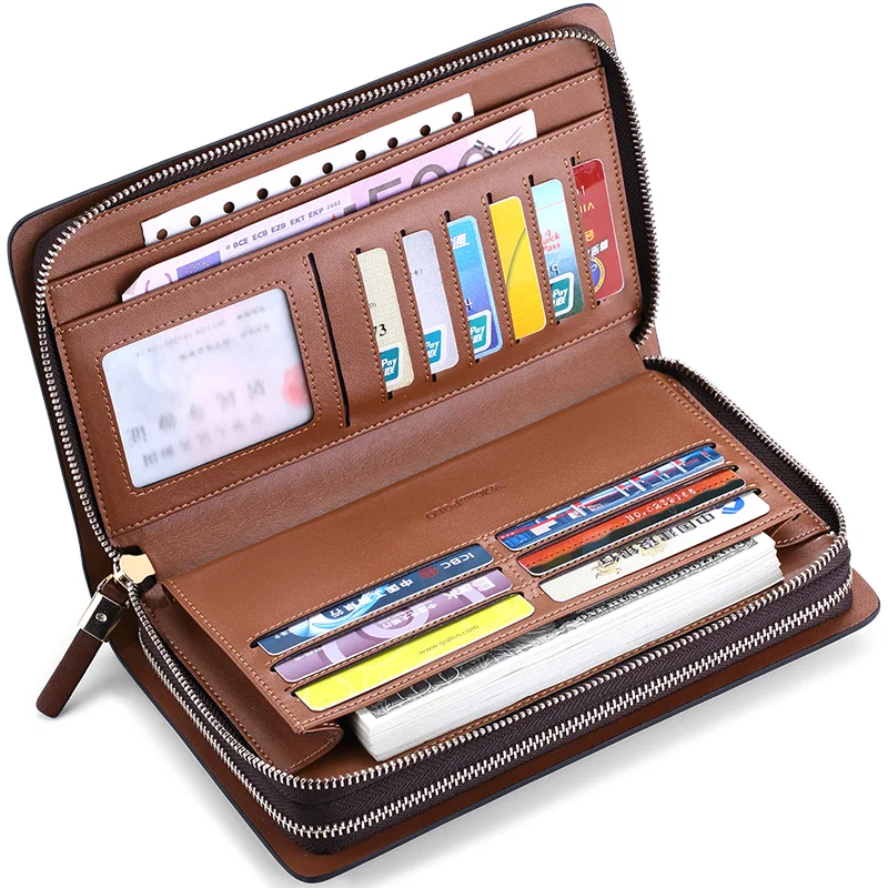 WILLIAMPOLO Clutch Bag High Quality Mens Clutch Wallet Luxury Designer Wallet Men Organizer Wallet With Strap PL162