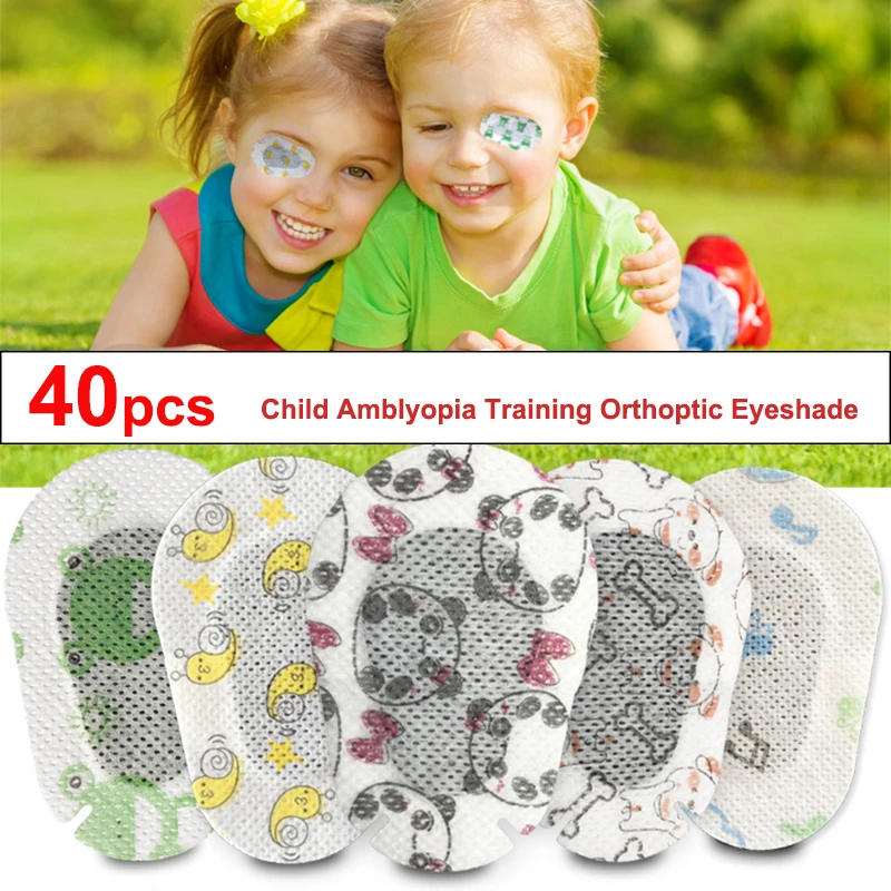 40Pcs Cartoon Amblyopia Eye Patches Colorful Child Amblyopia Training Orthoptic Corrected Eyeshade Occlusion Medical Eye Patch