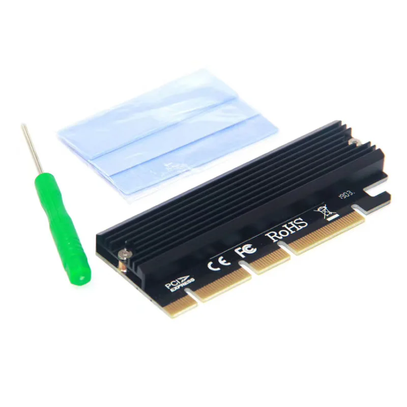 M.2 NVME Raiser PCIE to M2 Adapter PCI Express GEN3 High Speed Compatible PCIE X16 X8 X4 Slot LED Indicator for 2230-2280 M2 SSD