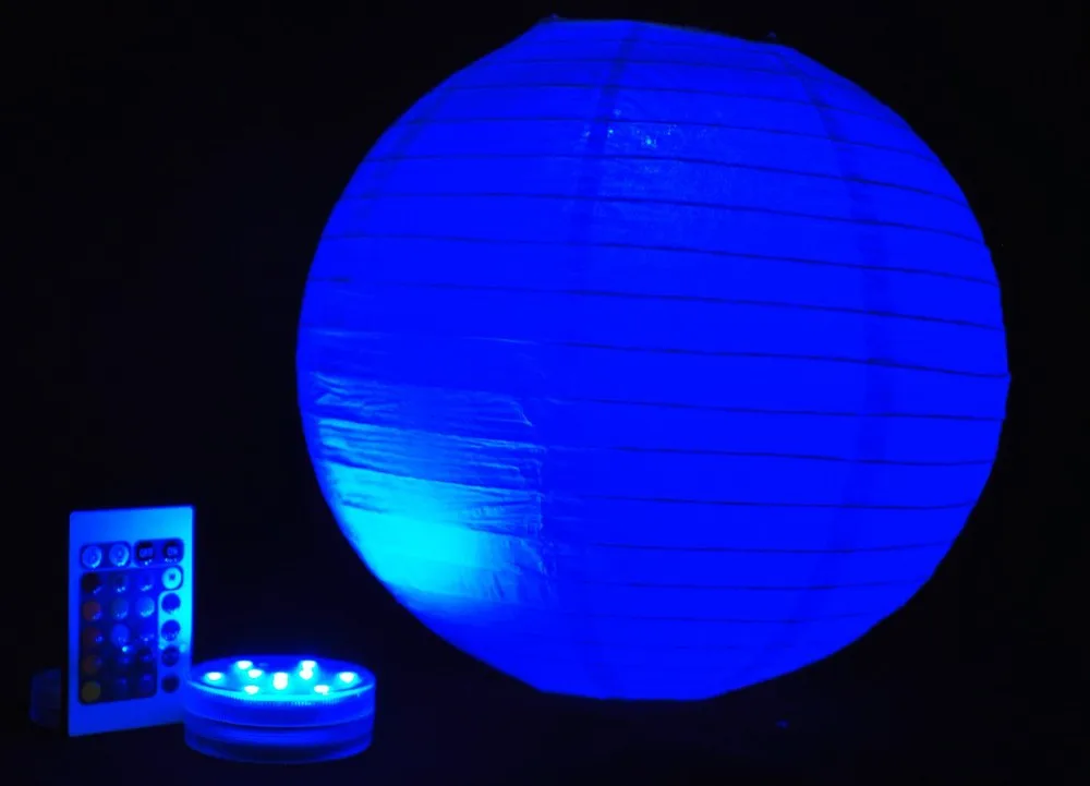 Mini Battery Operated Remote Controlled 10 Multicolors SMD LED Vase Lights,Submersible Led Light,Waterproof Floralyte Lights