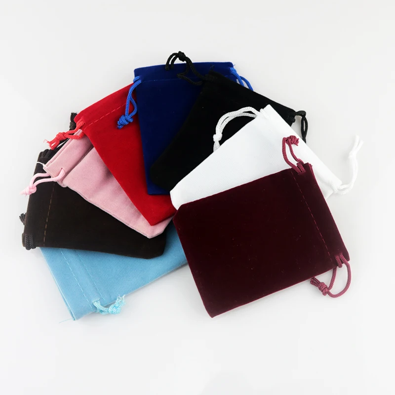 20pcs/lot Random Mixed Color Velvet Bags 10*12cm Pouches Jewelry/MP3/Phone Packing Bags Candy/Wedding Gift Bags Free Shipping