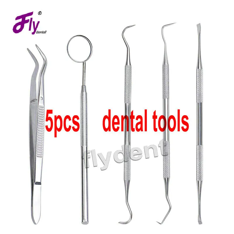 Oral Cavity Stainless Steel tools key 5Pcs/Set Stainless Steel Dental Tool Dentist Teeth Clean Oral Hygiene Explorer