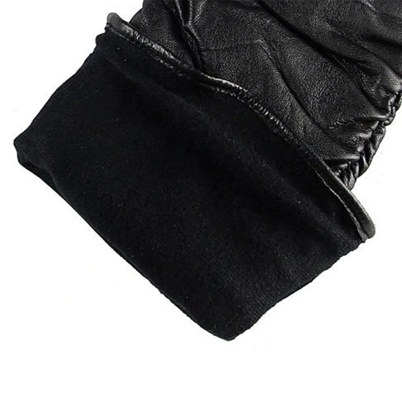 Hot Sale Women Black TouchScreen Leather Gloves Warm Fashion Winter Genuine Goatskin Driving Glove Five Finger L012NQ1