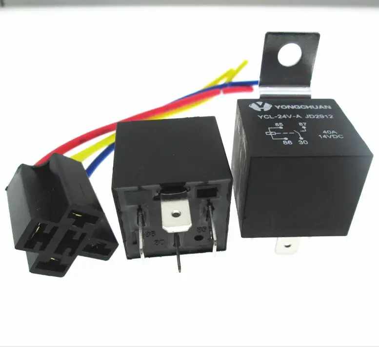 جديد السيارات سيارة 24 فولت التتابع JD2912 مقاوم للماء spdt قاعدة التتابع 24 فولت 24VDC DC24V 40A 4PIN