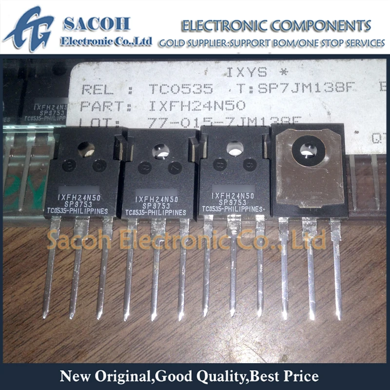 

New Original 5Pcs/Lot IXFH24N50 IXFH24N50Q 24N50 TO-247 24A 500V Power MOSFET