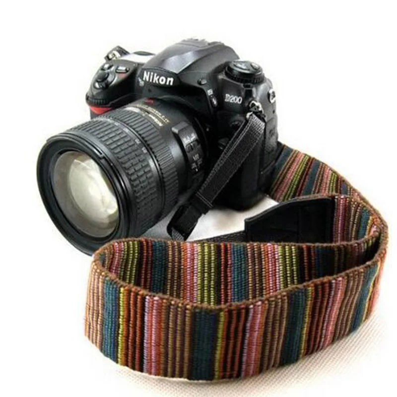 LC005 Universal Color Stripes Soft red Camera Neck Straps Shoulder Strap Belt Grip For Nikon Canon Panasonic Sony Pentax DSLR