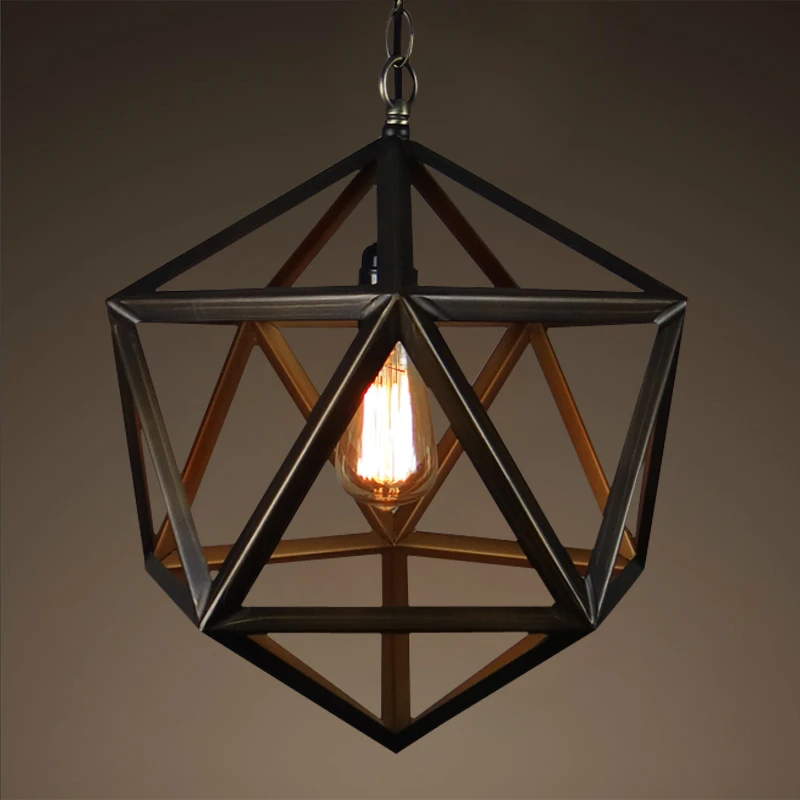 Dia.35/45/55cm Black Wrought Iron Loft Lamp Industrial Pendant Light Moroccan Rustic Vintage Light Fixtures for Room Restaurant