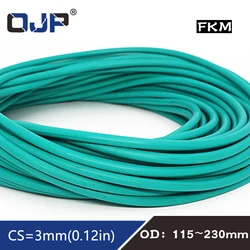 1PC Fluorine rubber Ring Green FKM O ring Seal OD115/120/125/130/140/145/150/230*3mm Rubber O-Ring Seal Ring Fuel Gaskets Washer