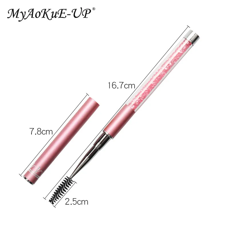 Strass Wimpernbürste Wiederverwendbare Wimpernbürsten Mascara Zauberstab Applikator Wimpernverlängerung Make-up-Tool – Detail 5