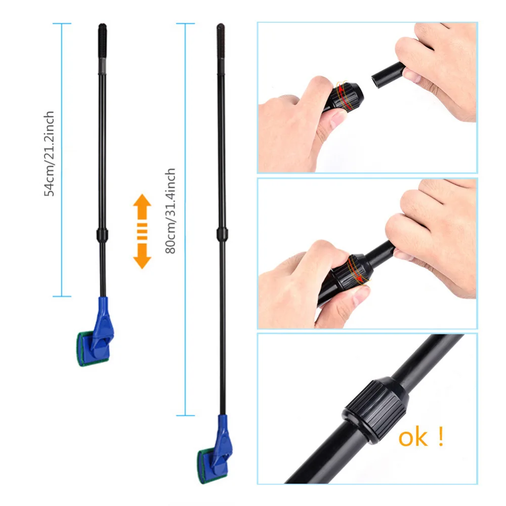 2019 New Arrival 5 in 1 Aquarium Cleaning Tools Quality Net Fish Gravel Rake Algae Scraper Sponge Fork Brush Glass Cleaning Tool