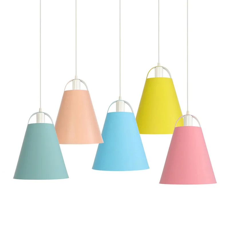 

Color Aluminum Hanging Lamp LED Pendant Light Fixtures Fashion Bedroom Dining Suspension Luminaire Nordic Pendant Lights Lamps