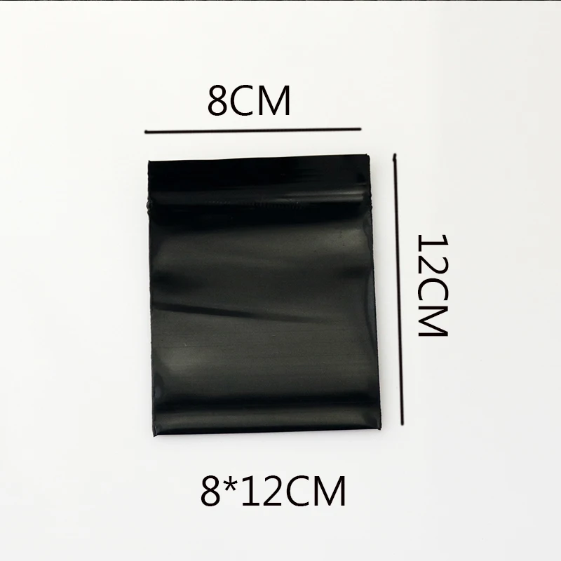 Wholesale 100pcs/lot Black Self Sealing Zip Lock Plastic Bag 8x12cm Small Ziplock Jewelry Beads Earrings Packaging Bags