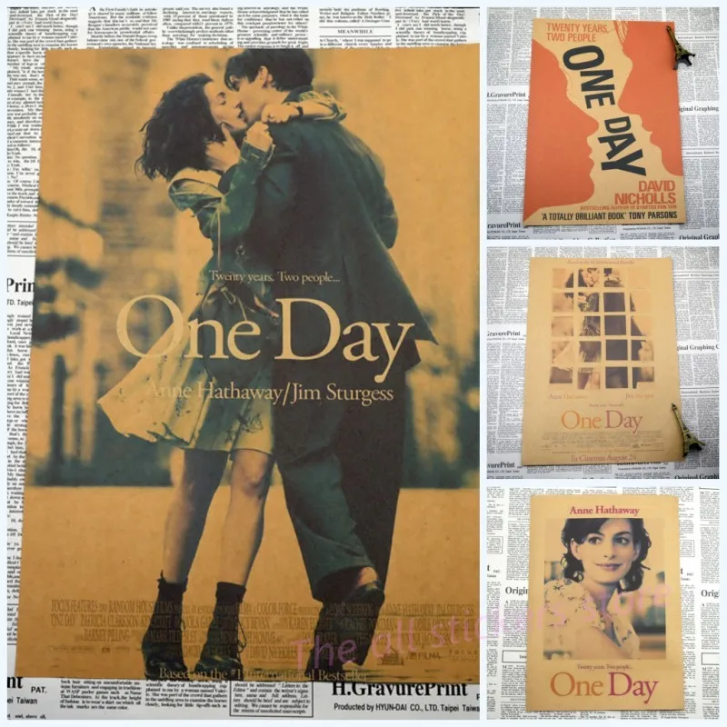 One Day Anne Hathaway Jim Sturgess Movie Poster Home Furnishing decoration Kraft Movie Poster Drawing core Wall stickers /1013