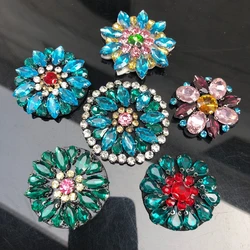 High-grade circular brooch glass patch custom diamond ring diamond crystal overcoat applique hand-made diy clothing accessories