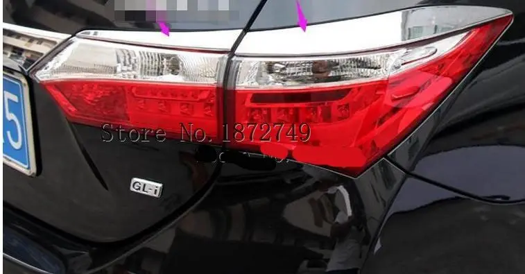 

Car rear headlamps light eyebrows ABS Chrome decorative trim 4pcs for Toyota Corolla 2013 2014