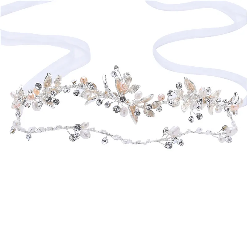 Floralbride Alloy Rhinestones Crystal Freshwater Pearls Wedding Headband Bridal Hair Vine Hair Accessories Women Jewelry