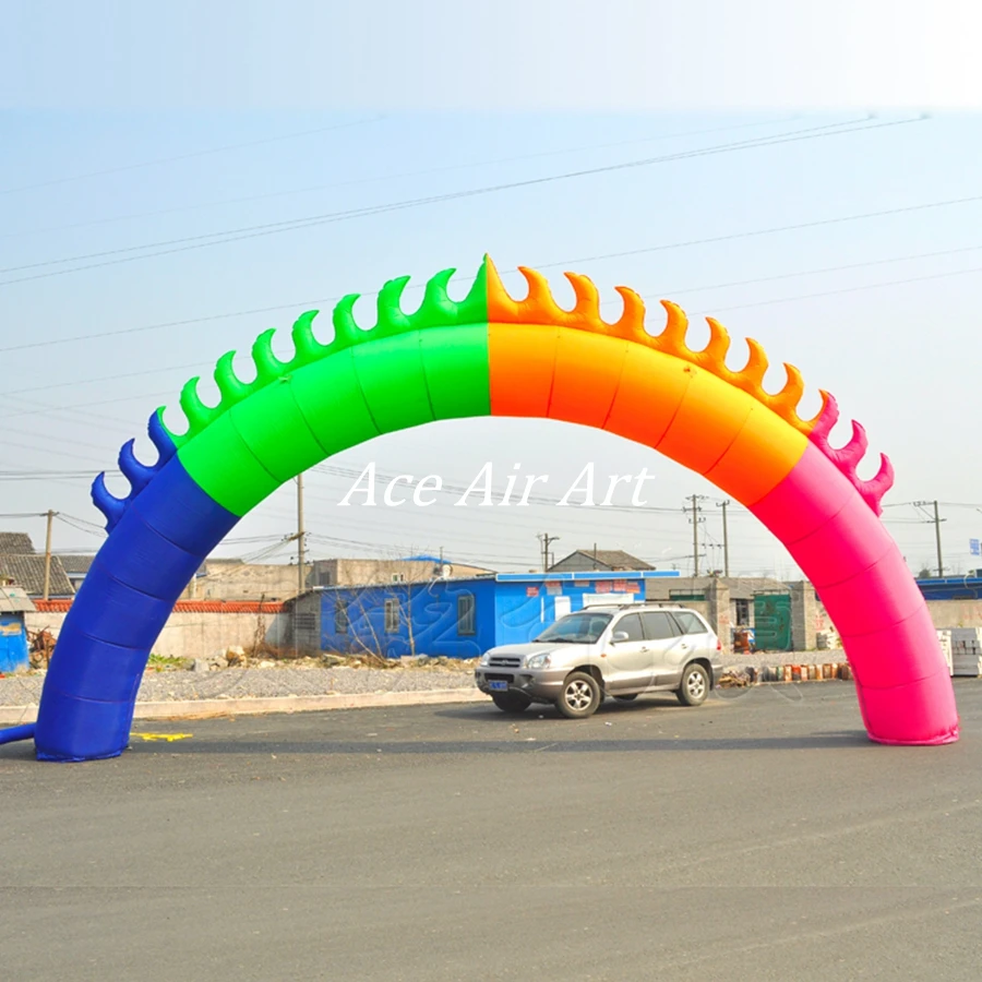 8 m W x 4.2 m H Giant Colorful Inflatable Sun Arch Air Entrance Archways with Attractive Design for Exhibition