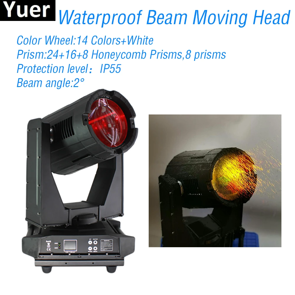 New 350W Waterproof Beam Moving Head Light IP55 DMX512 Sound Party Lights DJ Disco Color Music Outdoor Moving Head Lighting