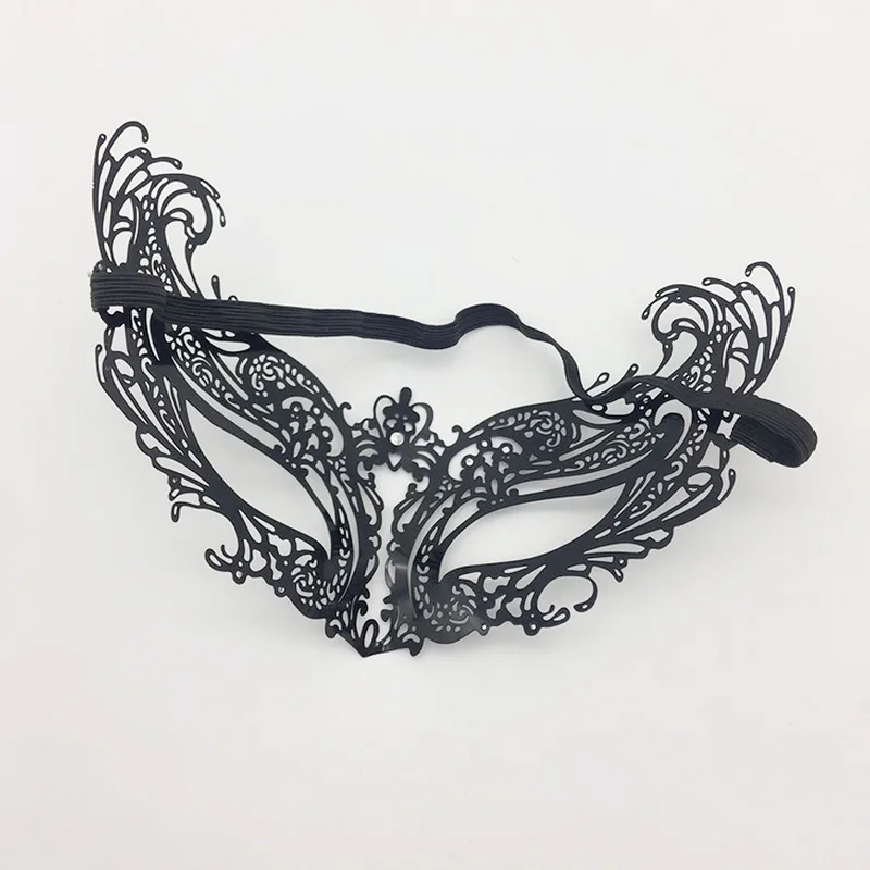 Masque pour les yeux en métal noir et Sexy pour femmes, mascarade, Costumes d'halloween, masque en diamant de carnaval, accessoire de fête, Mardi anonyme, article tendance