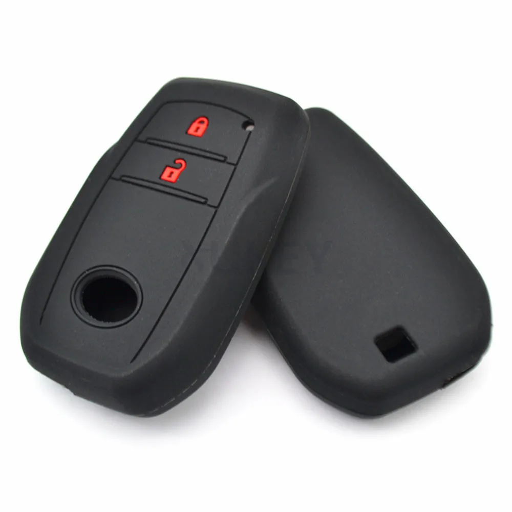 Silicone Car Key Case For Toyota Hilux Revo Innova Rav4 Fortuner Cover Remote Fob Shell Skin Key Chain Holder Protector