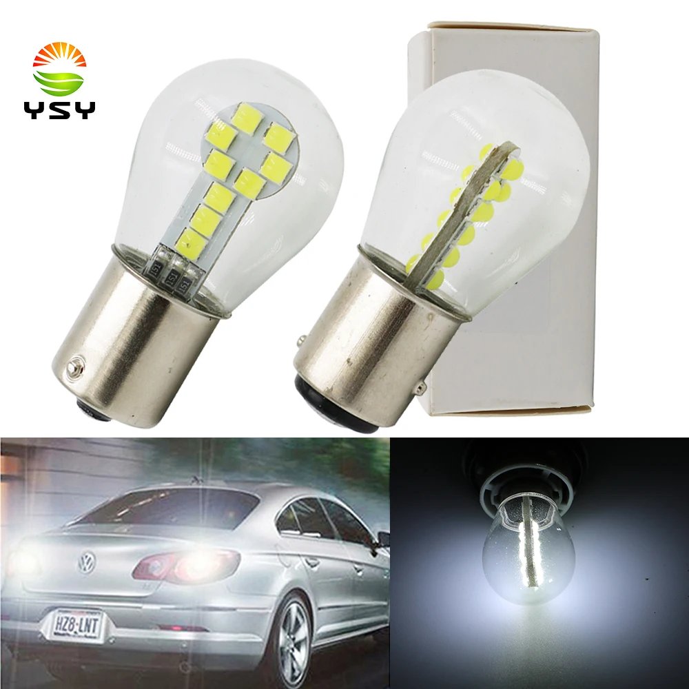 P21W LED ba15s 1156 1157 BAY15D 3030 18SMD led filament car light Glass S25 vehicle reverse turning bulb lamp Turn Signal DRL