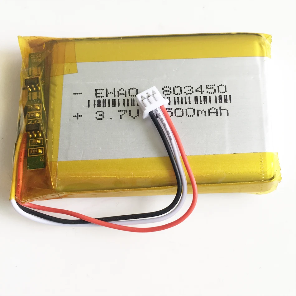 Akumulator litowo-polimerowy Lipo 3,7 V 1500 mAh + 3-pinowe złącze JST 1,0/1,25/1,5/2,0/2,5 mm do telefonu komórkowego DVD 803450