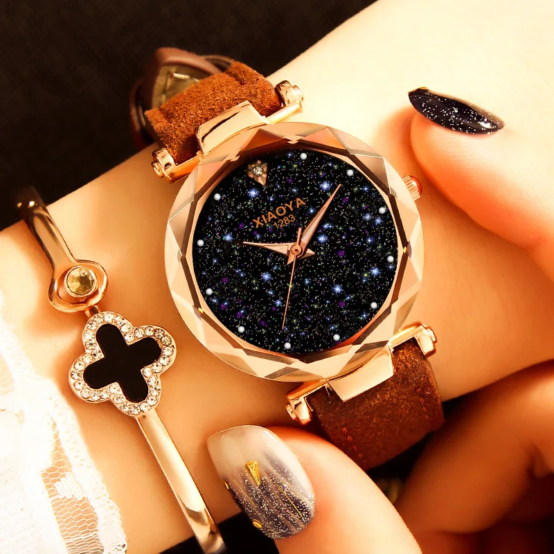 

Leather Starry Sky Women Wrist Watch 2019 Ladies Top Brand Luxury Watches Rose Gold Relogio Feminino Female Clock Reloj Mujer