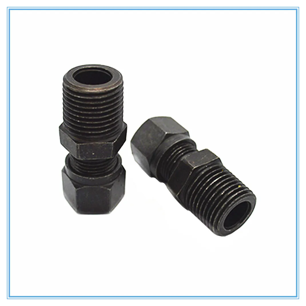 

Hydraulic iron joint 20mm-1/2 male thread fluid Marine joint card sleeve tubing carbon steel taper thread straight Pipe Fitting