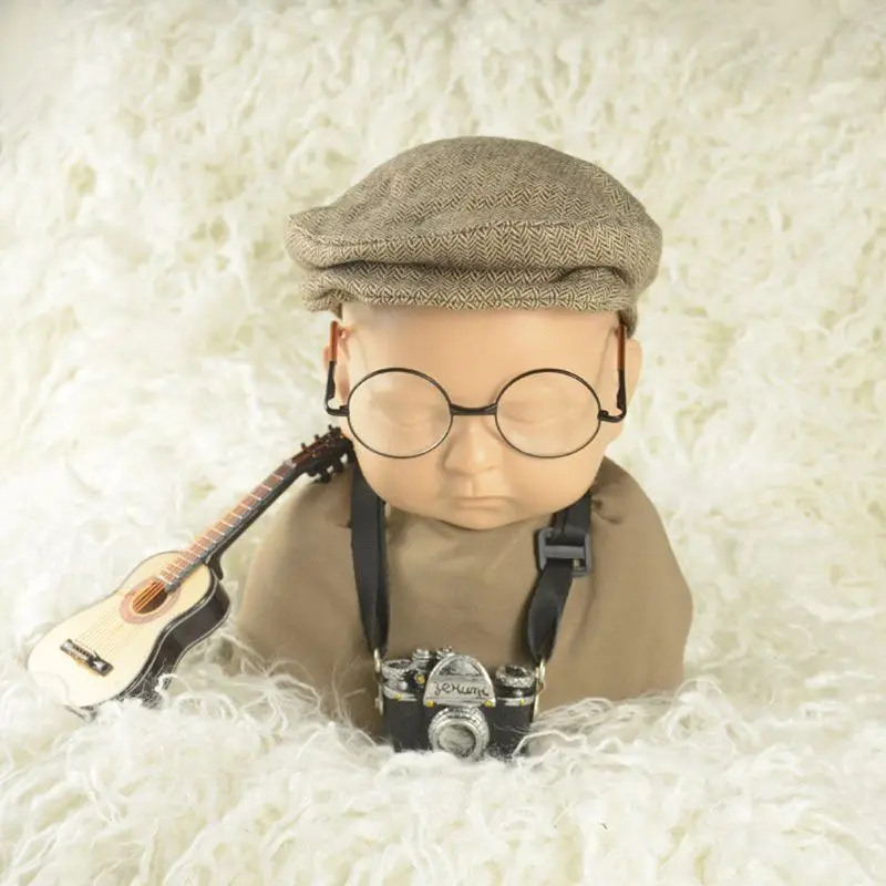 Newborn Baby Photography Props Mini Camera Infant Shooting Accessories Dollhouse Miniature Blythe Custom Tiny Vintage Retro Toy