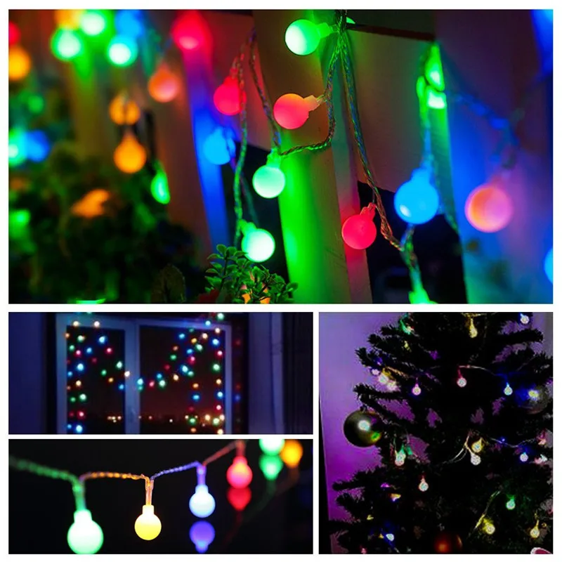 6M Ball Fairy Lights Battery Operated LED Christmas Light Outdoor Indoor String Garland For Tree Garden Bedroom Home Decoration