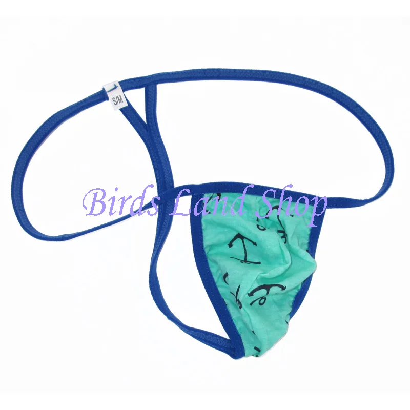 Mens String Pouch Thong Triangle T Back G799C Thong Anchor prints