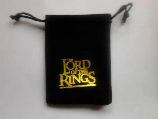 Bolsa de embalaje de joyería LOTR de alta calidad, bolsa de terciopelo para joyería