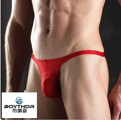 Private customized underwear  BOYTHOR  male stereo red panties T rims t 100% low-waist sexy cotton panties customize