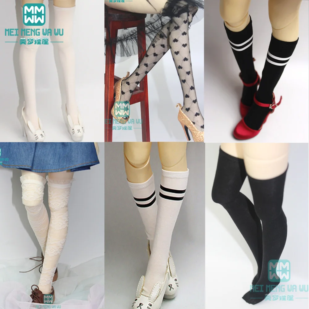 BJD accessories for 1/3 1/4 1/6 BJD SD DD doll fashion mesh socks, peach heart socks, lace socks