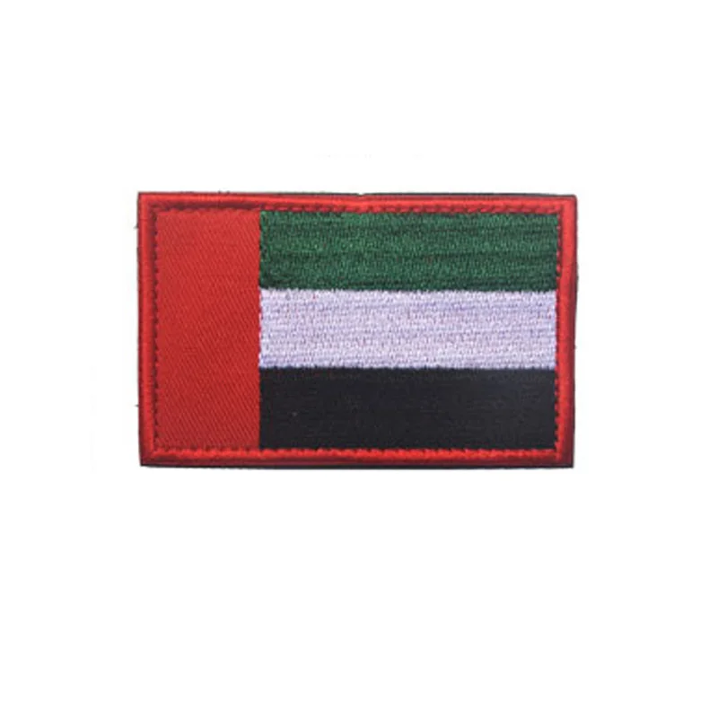 1PCS Full Embroidery United Arab Emirates Flag Patch Backpack Bag Jacket Armband Badge Hook and Loop Double Side 8cm * 5 cm