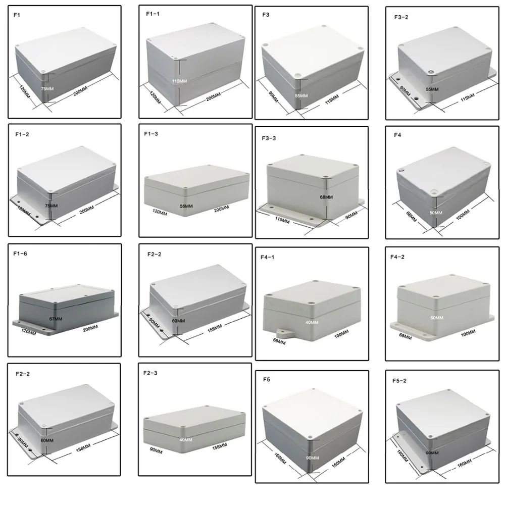 Security Monitoring Waterproof Box Plastic Enclosure F Type Junction Box 100*68*50mm With Panel