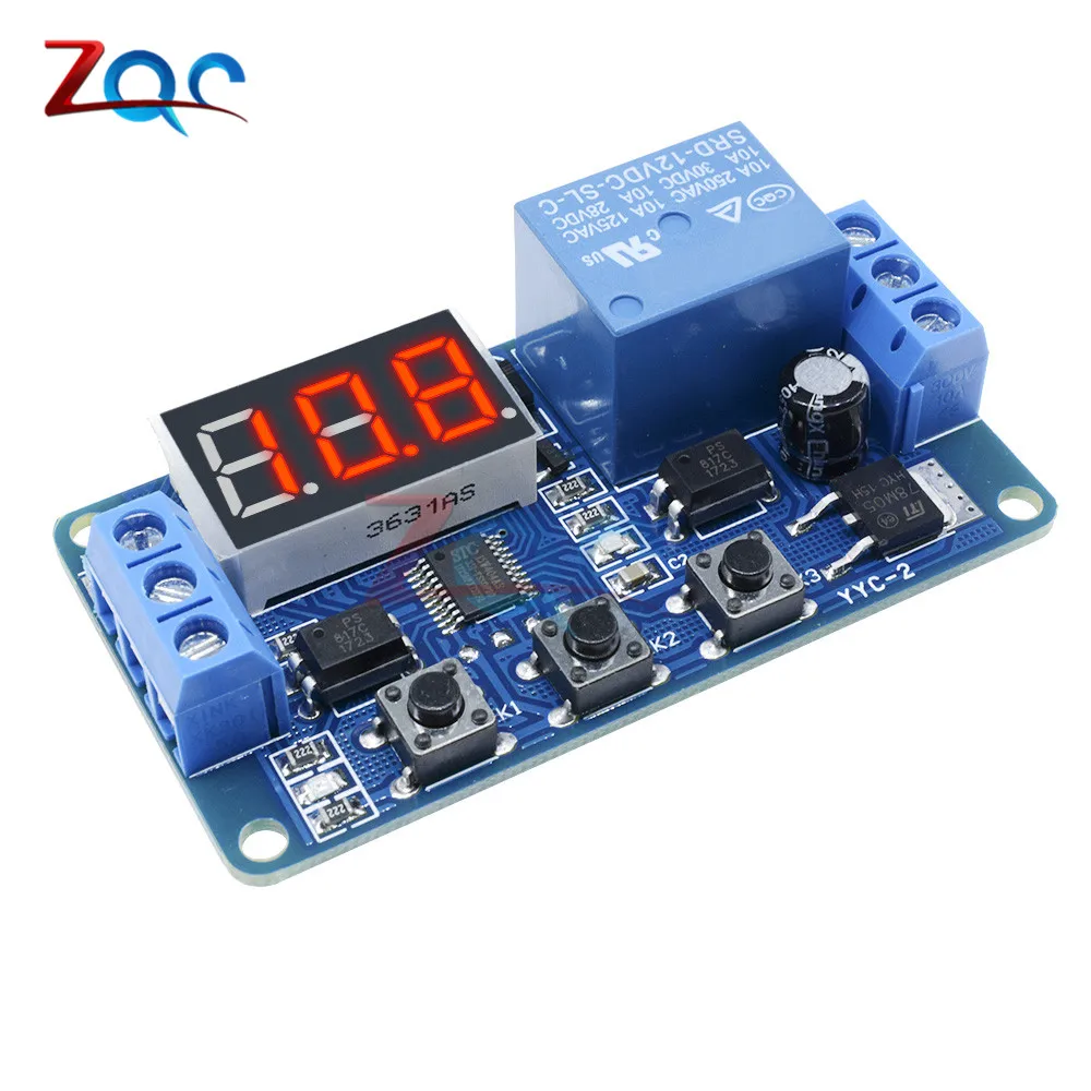 DC 5V/12V LED Digital Display Home Automation Delay Relay Trigger Time Circuit Timer Control Cycle Adjustable Switch Module