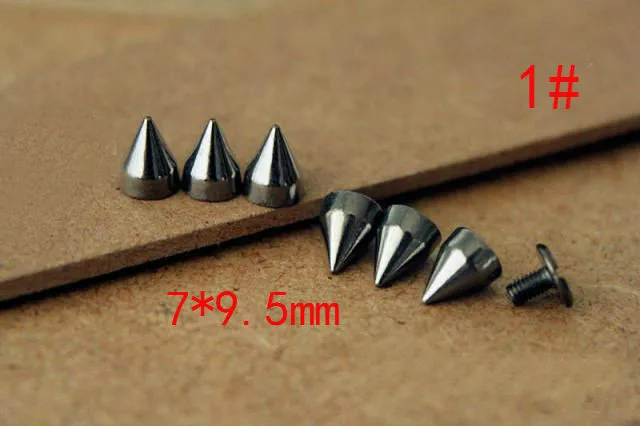 9 Designs Collected Gun-black Alloy Screwback Bullet Spikes For Garment Rivet Cool Leathercrafts Studs Punk DIY Accessories