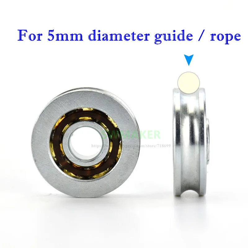 8*27.3*8mm metal guide wheel, grooves, antirust lifting pulley, silent bearing steel, 5mm diameter guide / rope