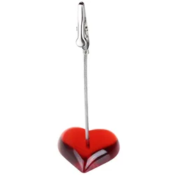 Clip de fotos de alambre de cocodrilo con Base de calor F roja, soporte para notas, abrazadera para tarjeta de lugar de mesa, recuerdo de boda, regalo personalizado, exhibición de amor