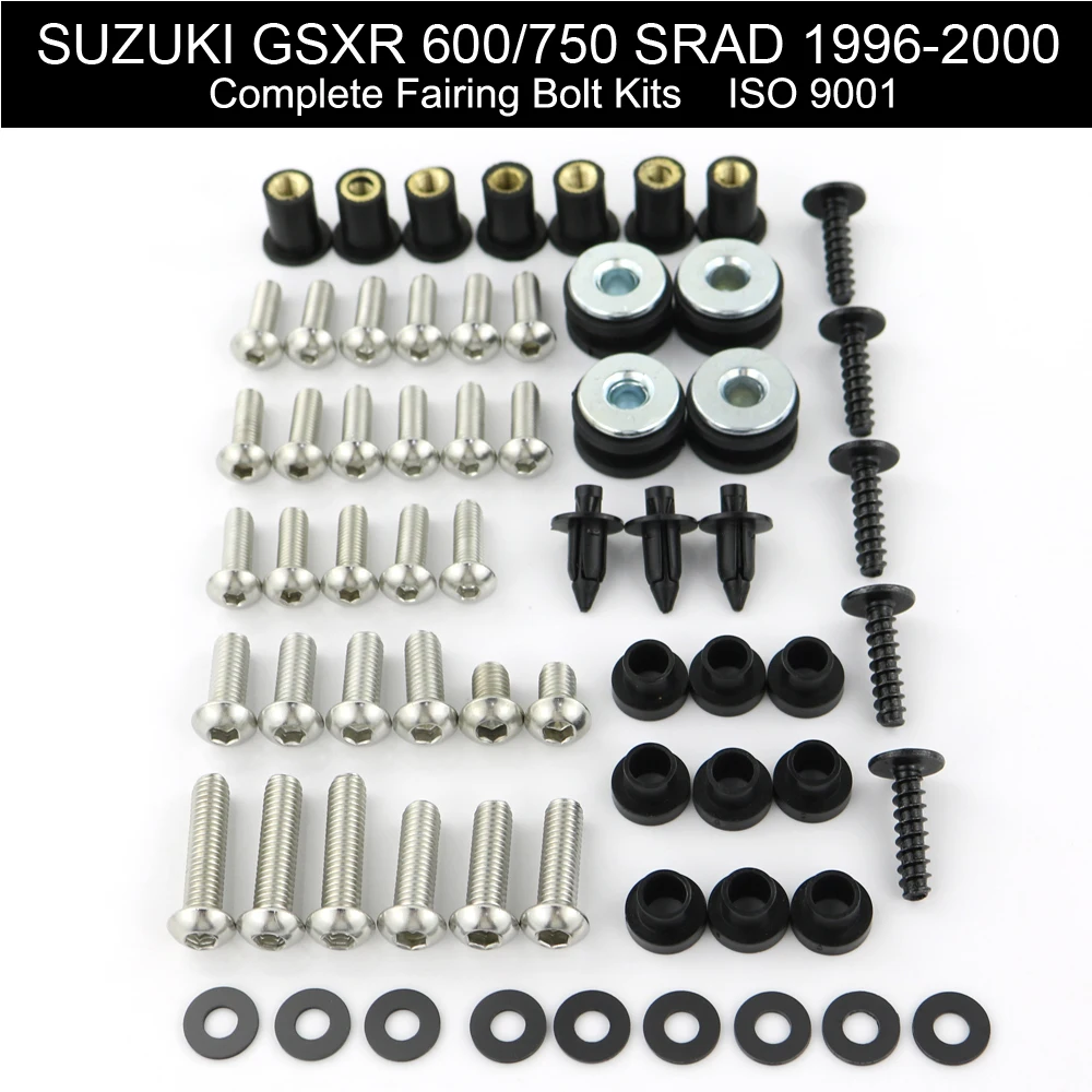 

Fit For Suzuki GSXR 600 750 SRAD 1996-2000 Motorcycle Full Fairing Bolts Kit Stainless Steel Clips Nut Bodywork Screws