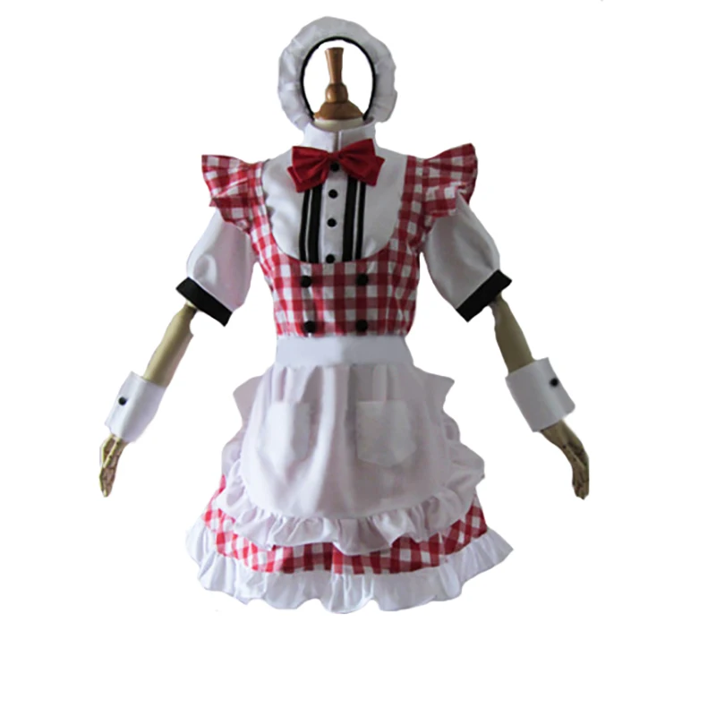 Anne Takamaki Panther Cosplay Costume maid dress with hair accessory