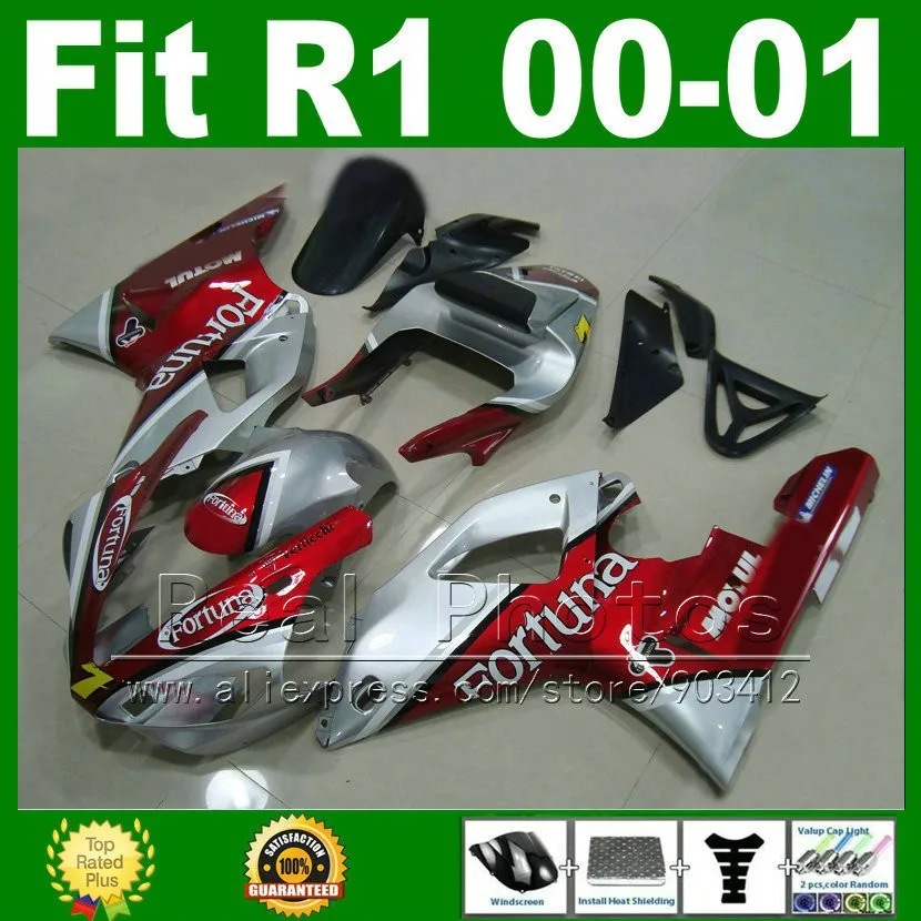 Yellow white Fairings fits YAMAHA YZF R1 2000 2001 body kits YZFR1 00 01 YZF1000 bodywork fairing kit parts U7X1 7 gifts