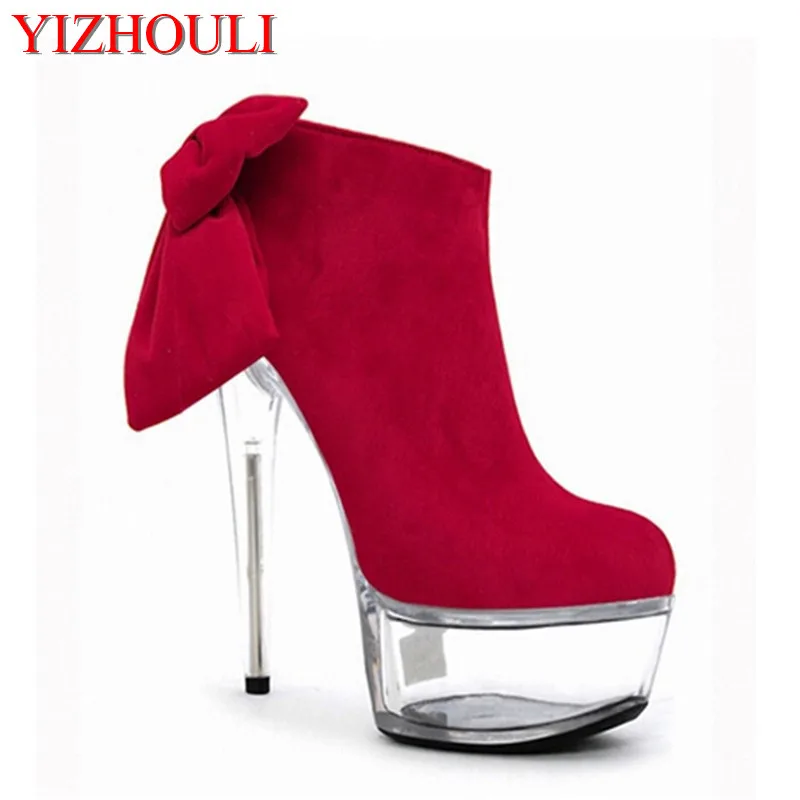 

New ultra high heel women's shoes, 15cm high water table bride's shoes, new large size crystal and dancing shoes