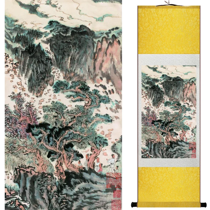 landscape  painting  Home Office Decoration Chinese scroll painting mountain and River paintingPrinted painting060506